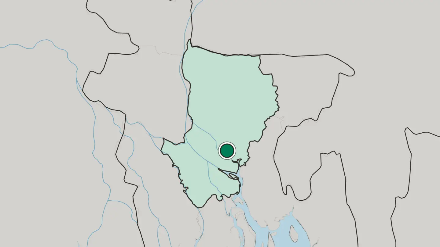 Map of Dhaka in Bangladesh