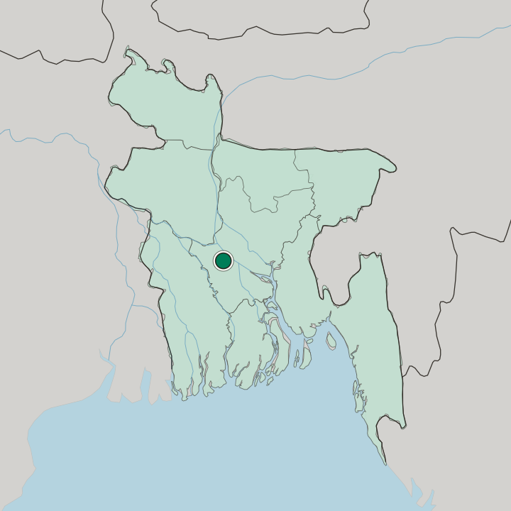 Map showing Farīdpur — In Bangladesh