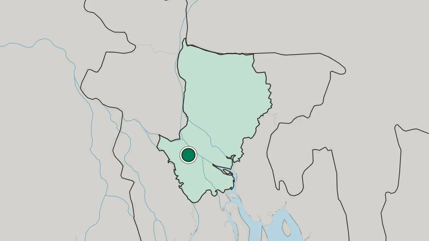 Map of Farīdpur in Bangladesh