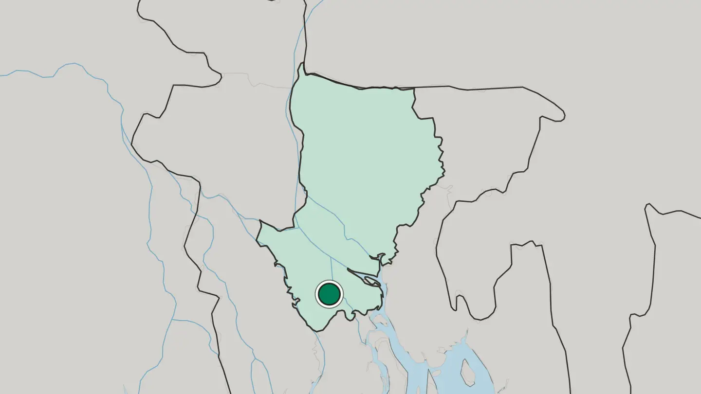 Map of Gopālganj in Bangladesh