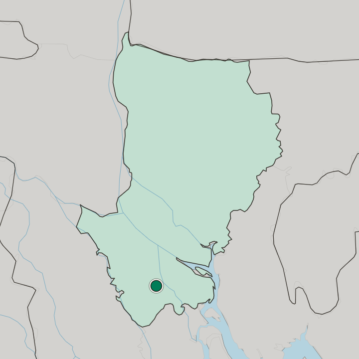 Map showing Gopālganj — In Dhaka Division