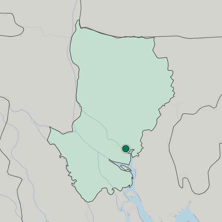 Map showing Narayanganj — In Dhaka Division