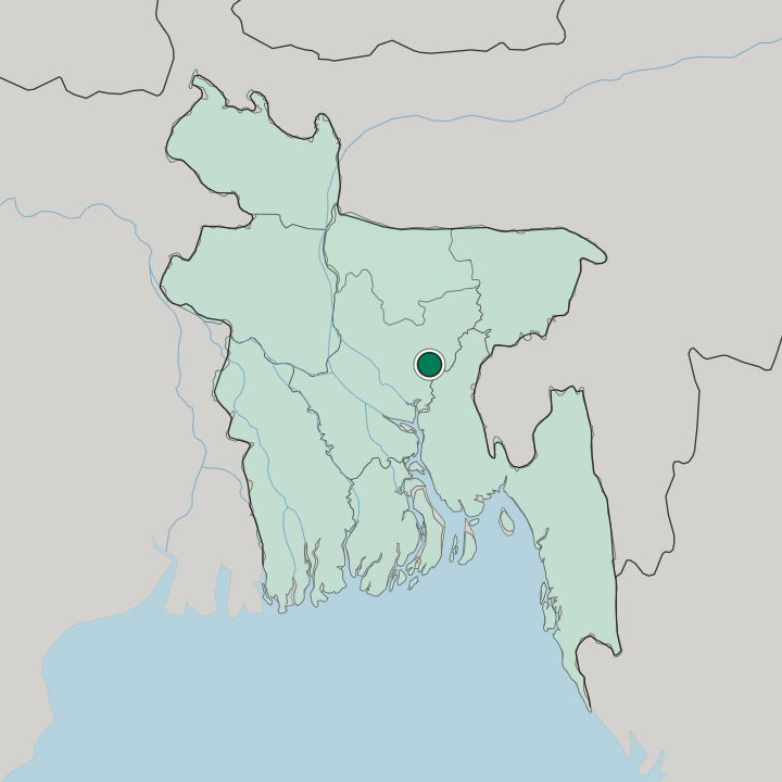 Map showing Narsingdi — In Bangladesh