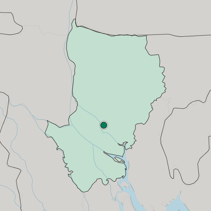 Map showing Savar — In Dhaka Division