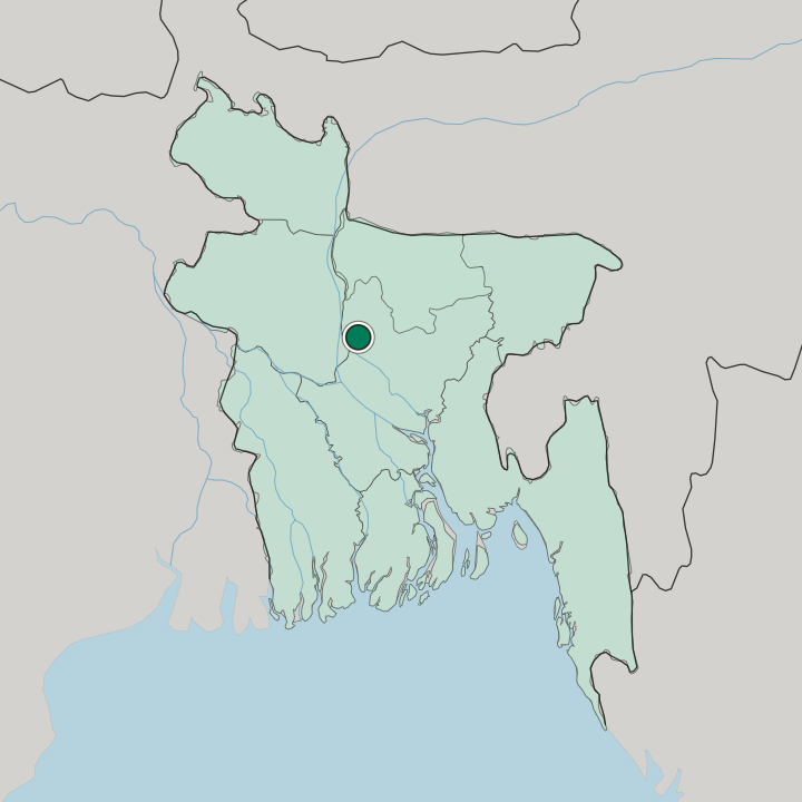 Map showing Tangail — In Bangladesh