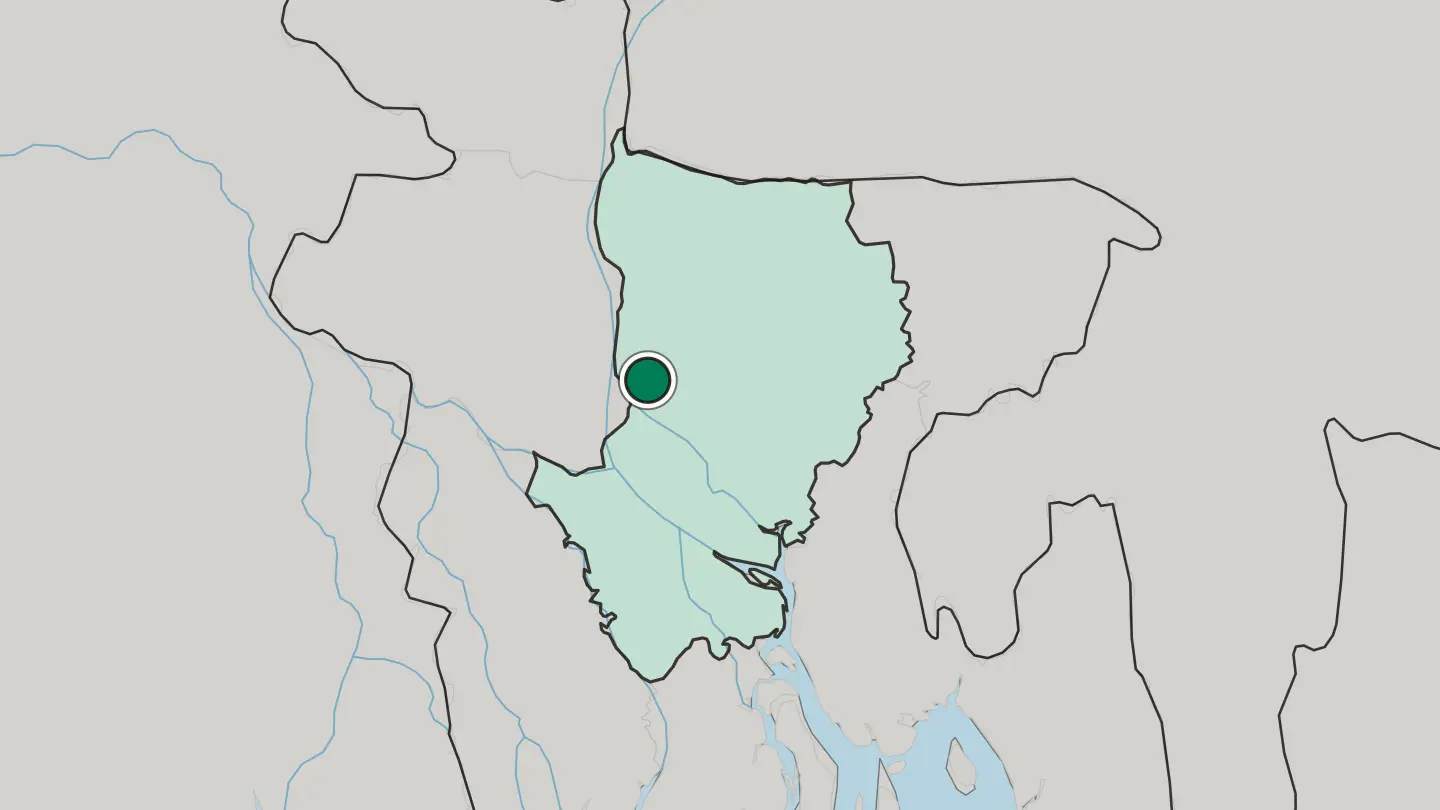 Map of Tangail in Bangladesh