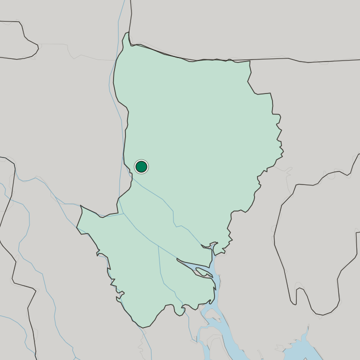 Map showing Tangail — In Dhaka Division