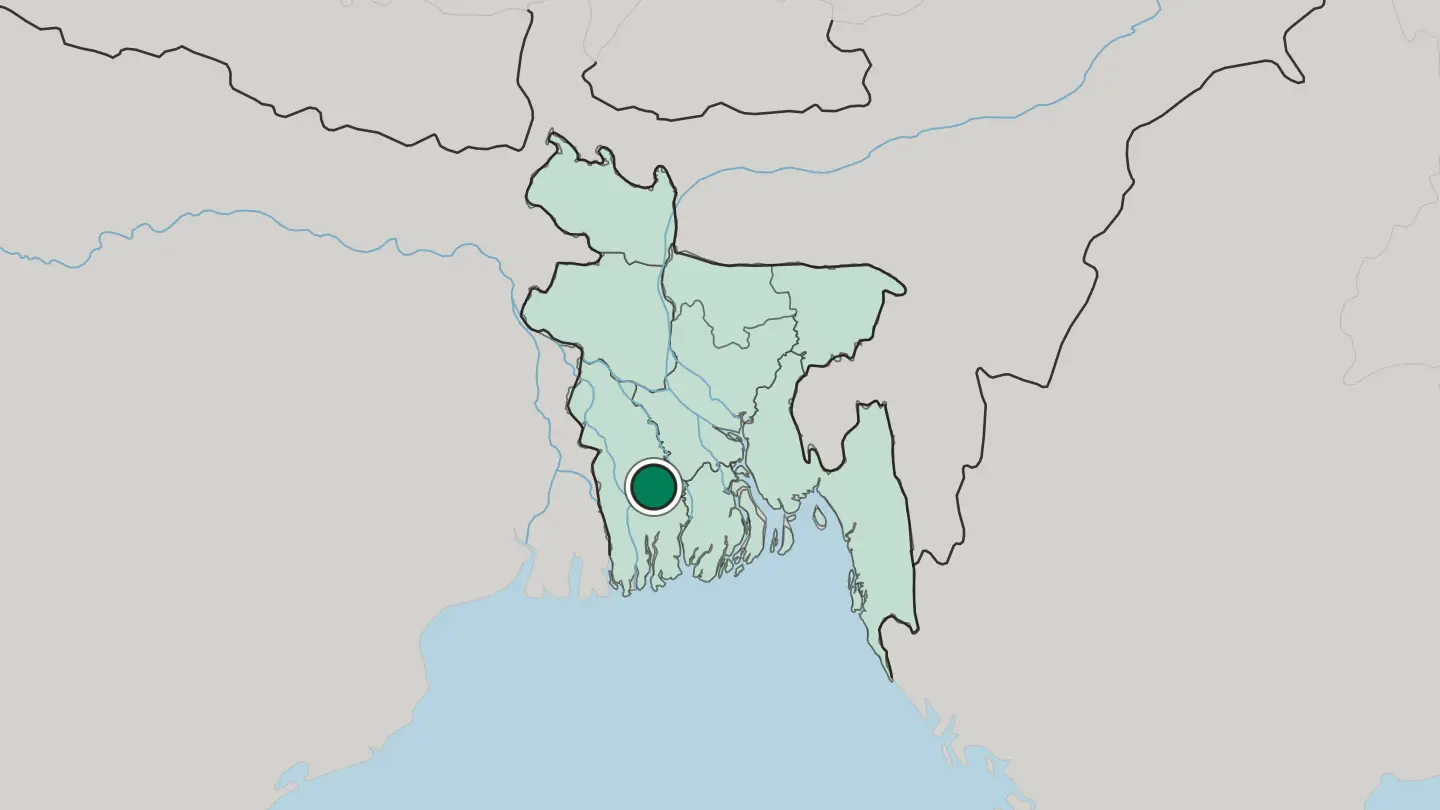 Map of Khulna in Bangladesh