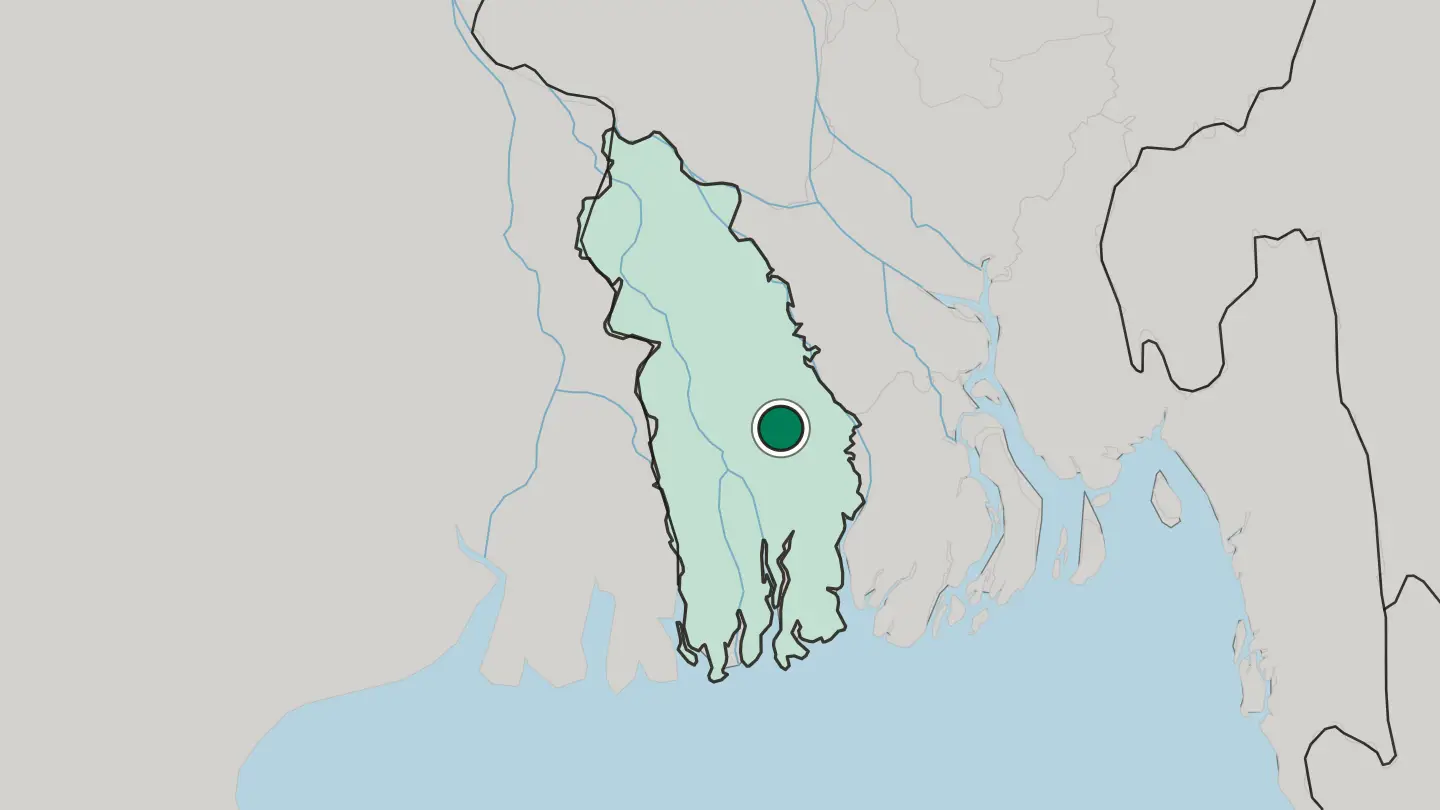 Map of Khulna in Bangladesh