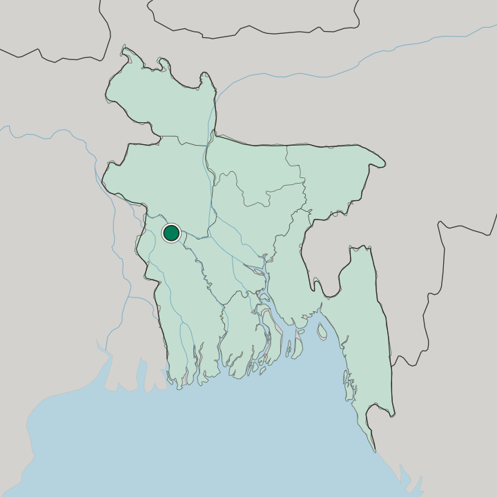 Map showing Kushtia — In Bangladesh