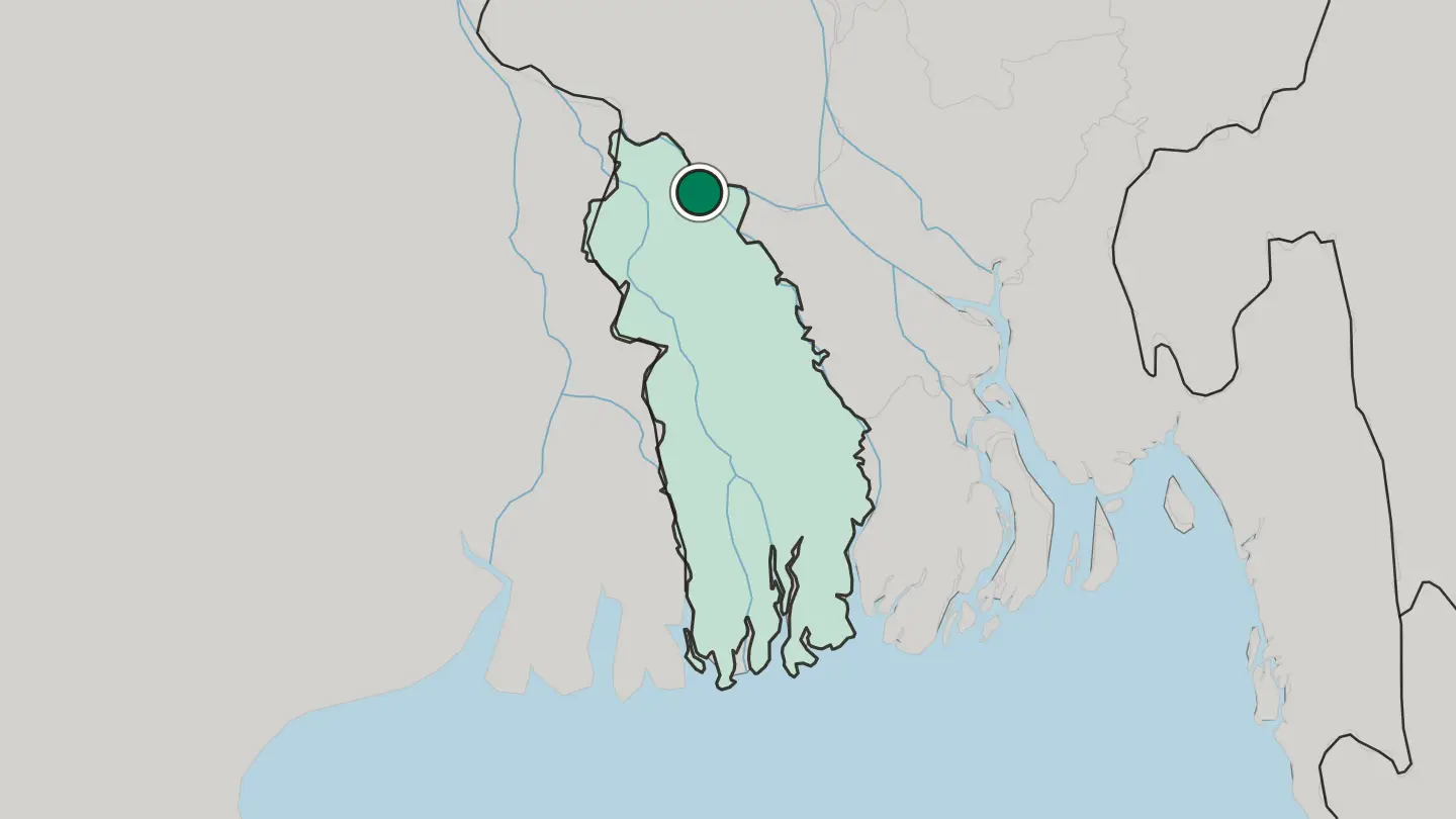 Map of Kushtia in Bangladesh