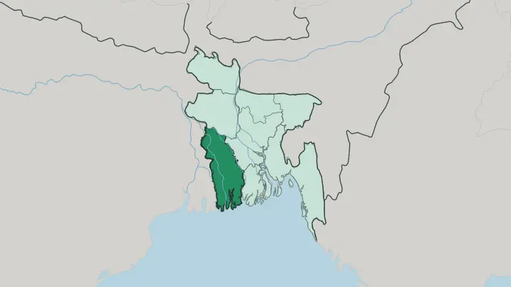 Map of Khulna Division in Bangladesh