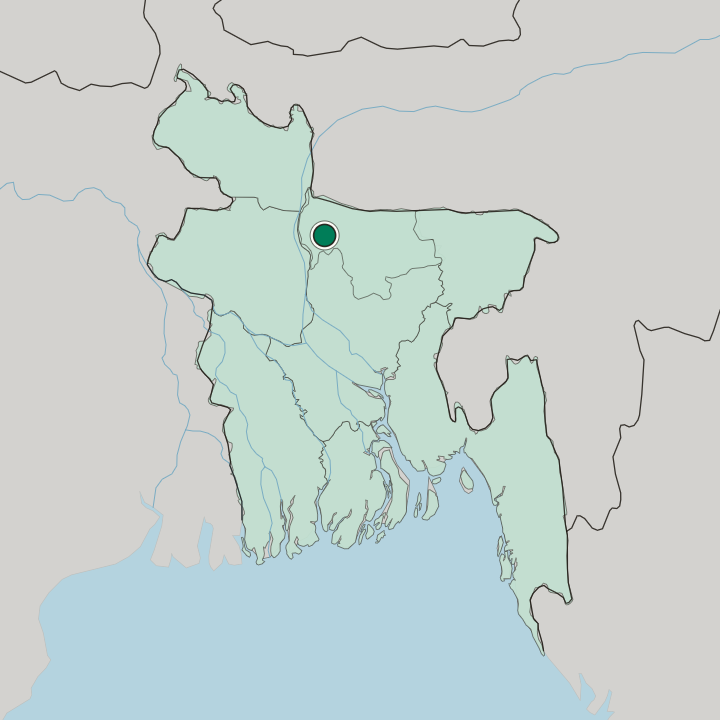 Map showing Jamālpur — In Bangladesh