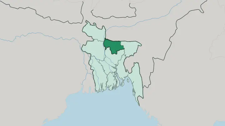 Map of Mymensingh Division in Bangladesh