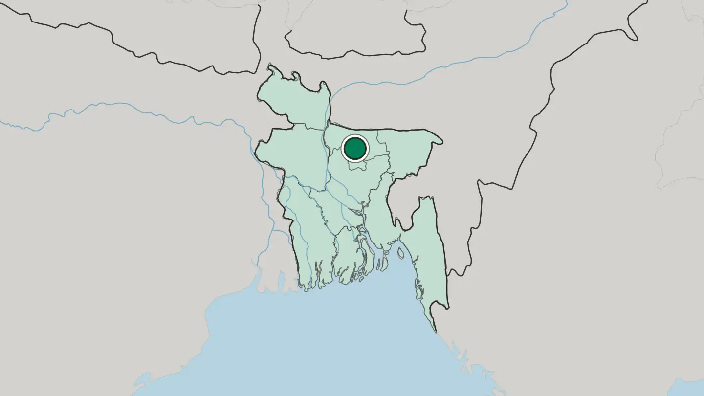 Map of Mymensingh in Bangladesh