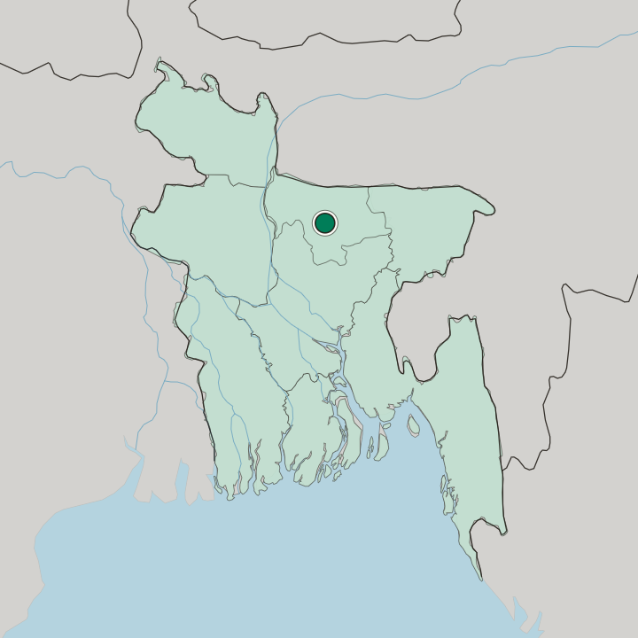 Map showing Mymensingh — In Bangladesh