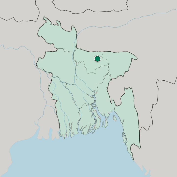 Map showing Netrakona — In Bangladesh