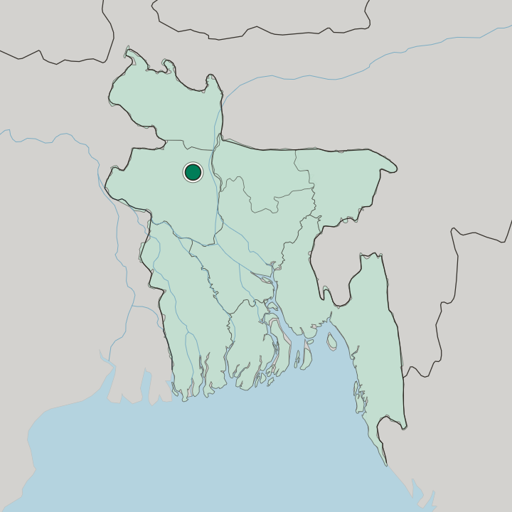 Map showing Bogra — In Bangladesh
