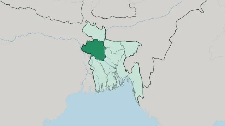 Map of Rajshahi in Bangladesh