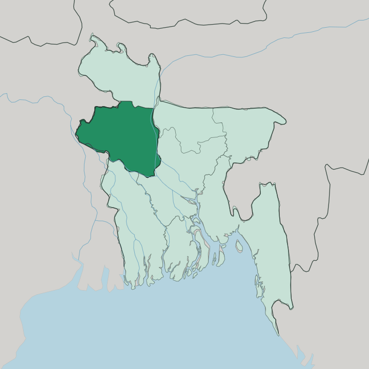 Map showing Rajshahi — In Bangladesh
