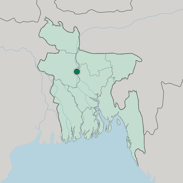 Map showing Sirajganj — In Bangladesh