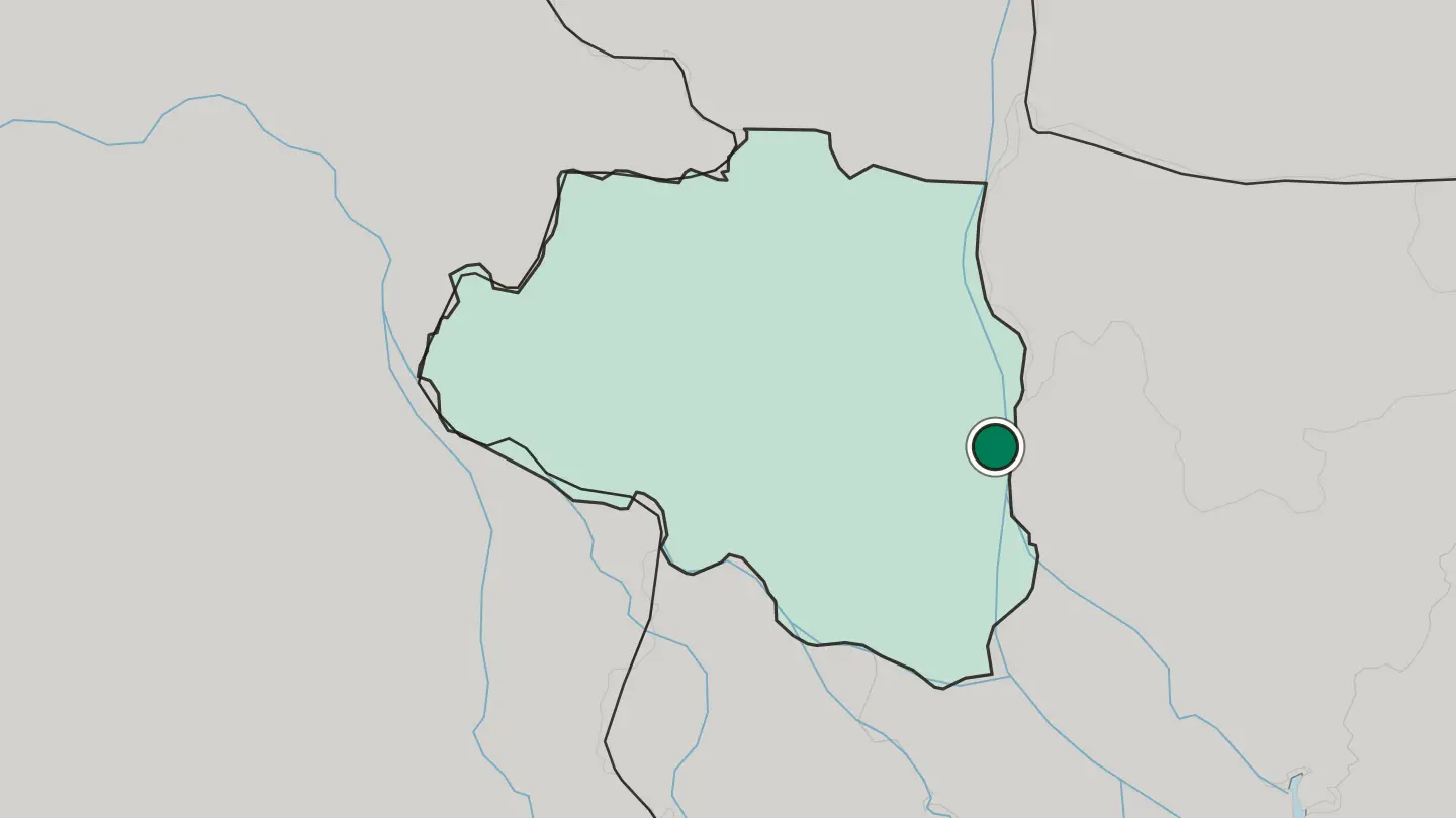 Map of Sirajganj in Bangladesh