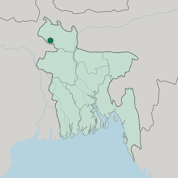 Map showing Dinajpur — In Bangladesh