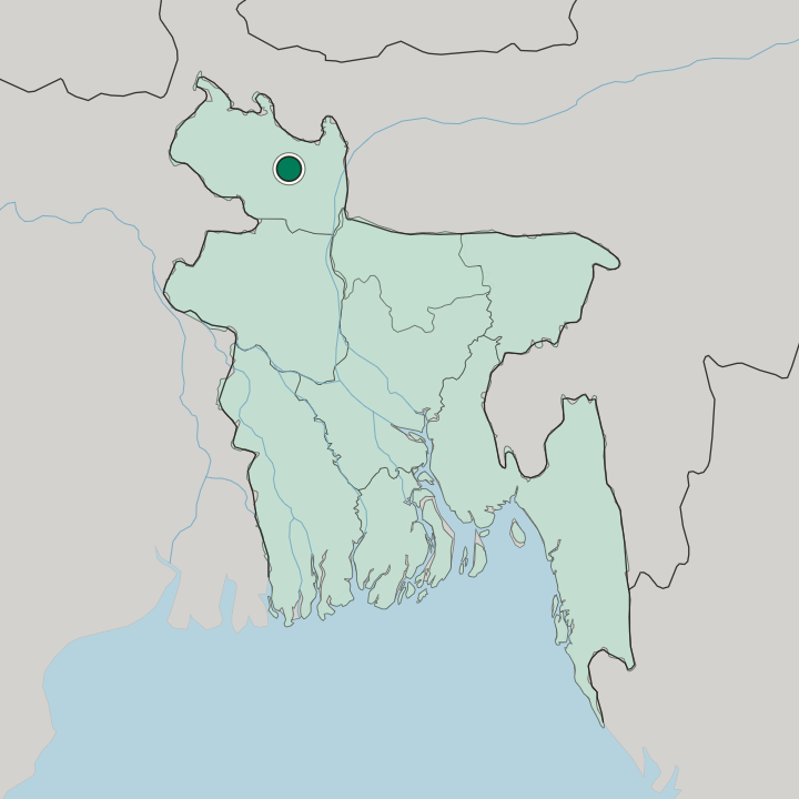 Map showing Rangpur — In Bangladesh