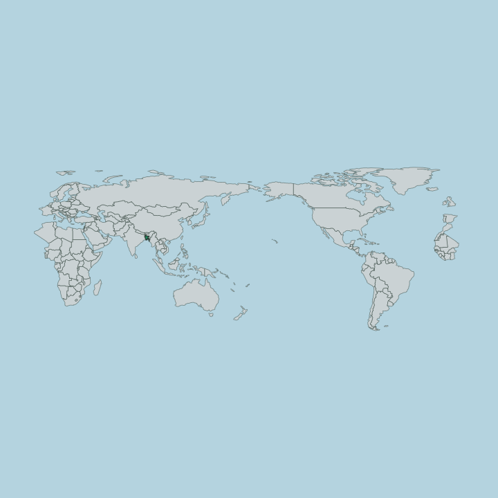 Map showing Bangladesh — Worldwide