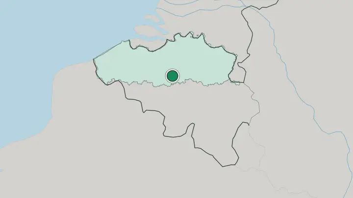 Map of Brussels in Belgium