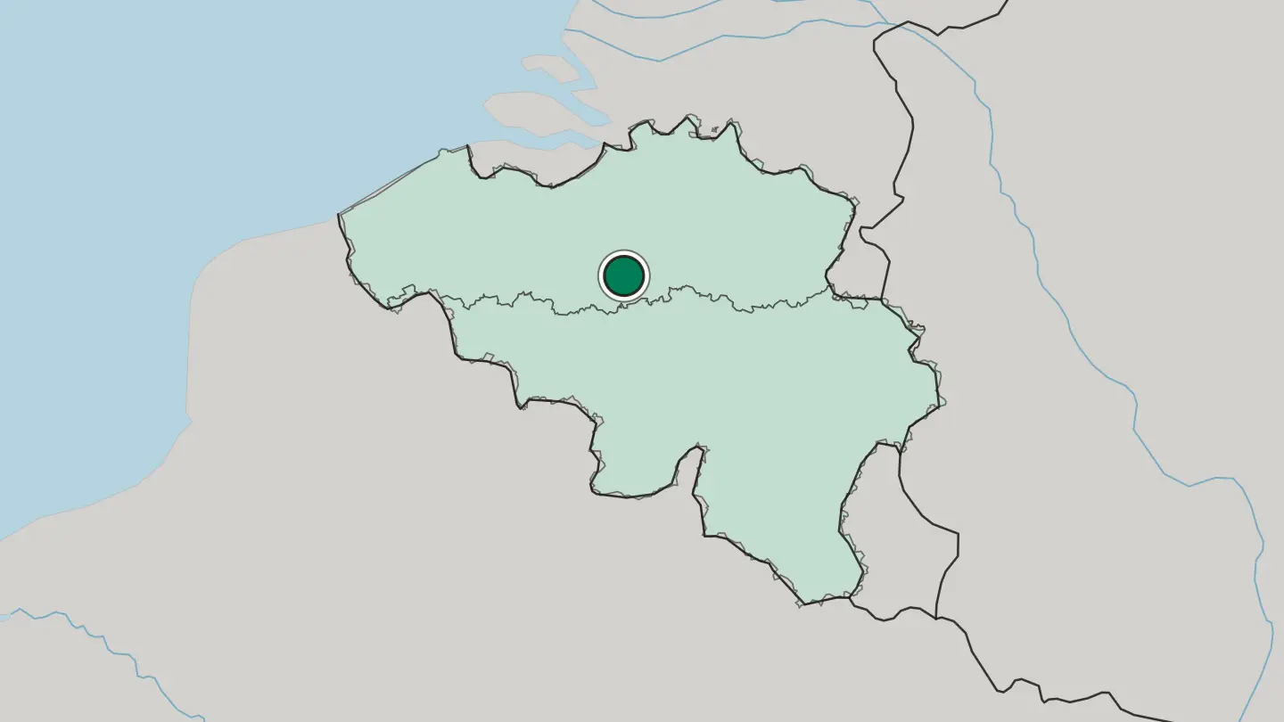 Map of Brussels in Belgium