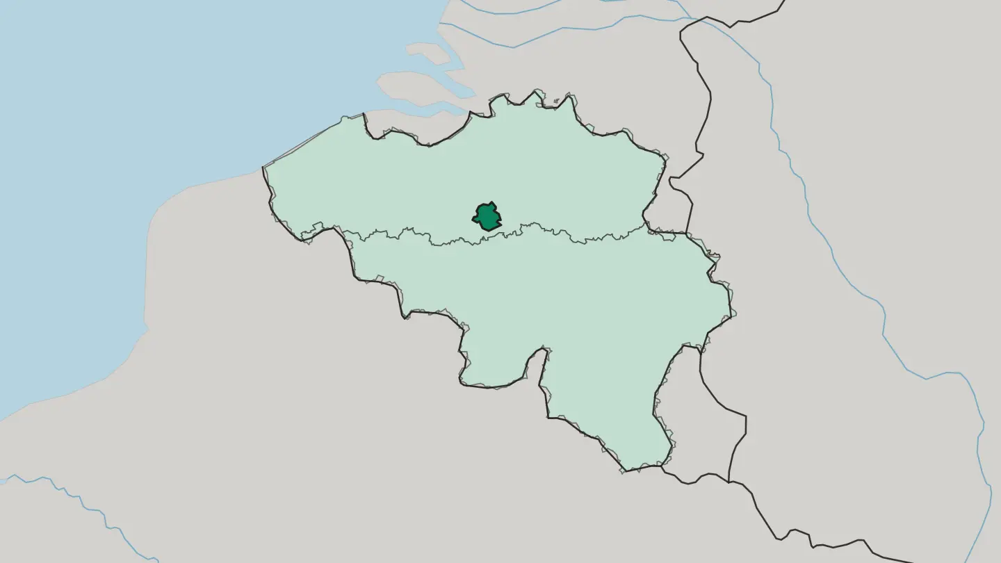 Map of Bruxelles-Capitale in Belgium