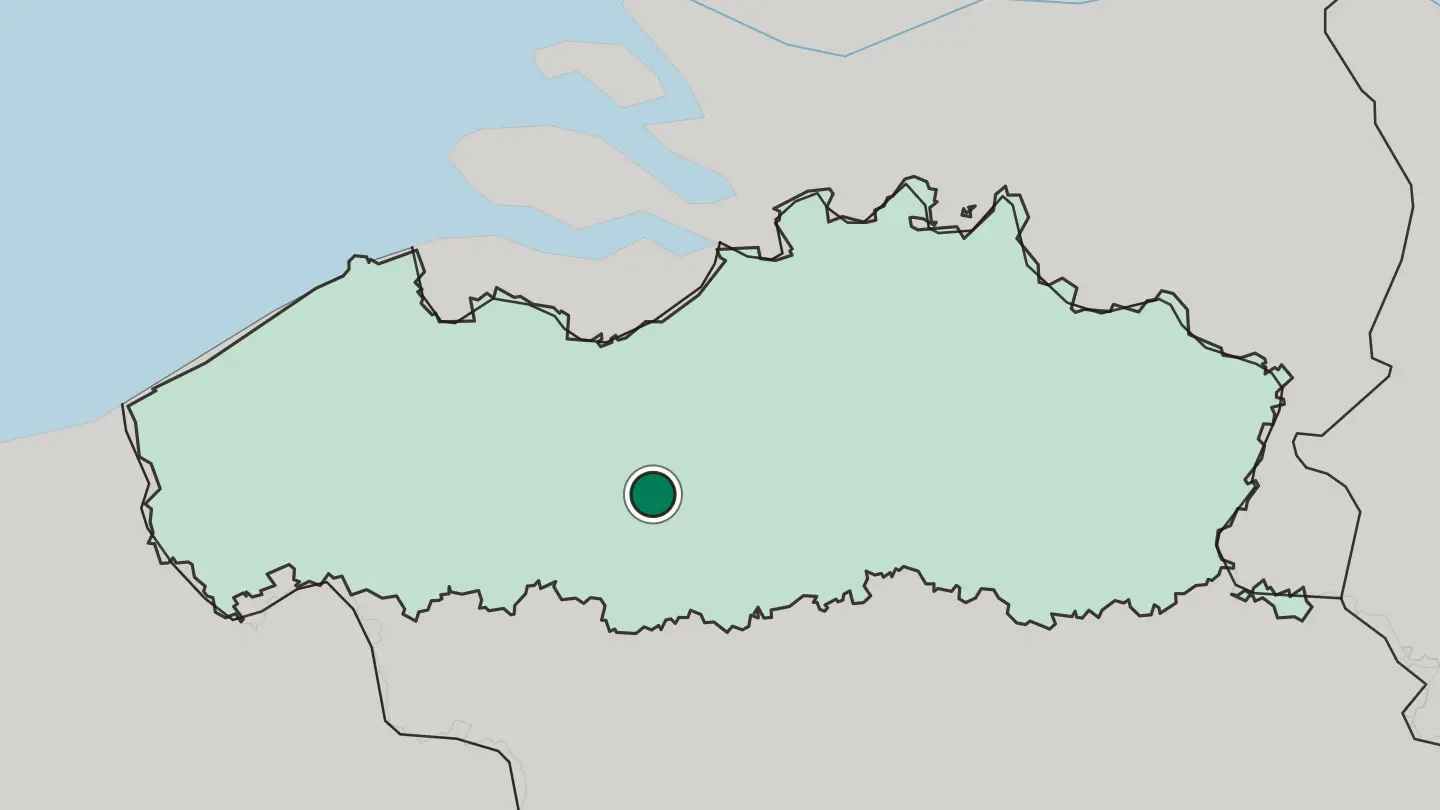 Map of Aalst in Belgium