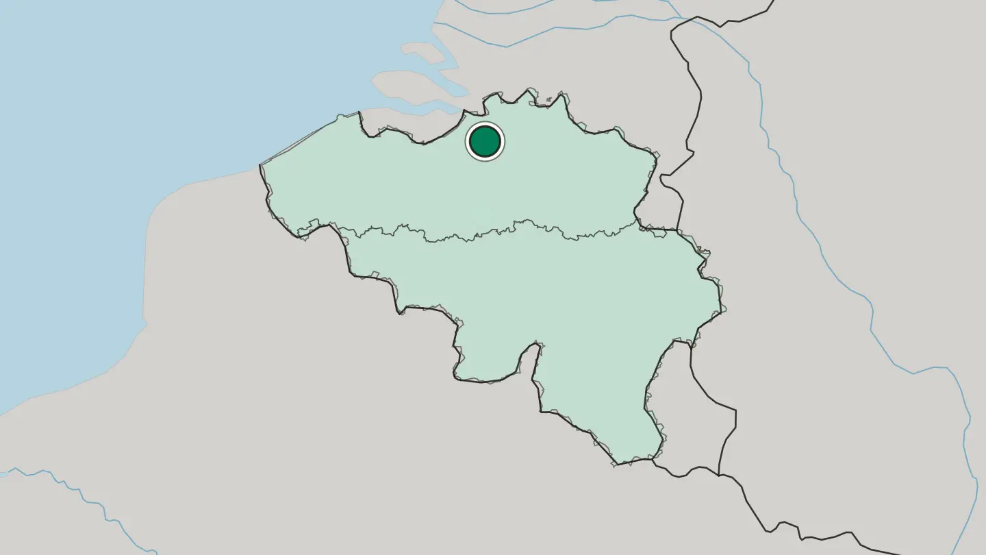 Map of Antwerp in Belgium