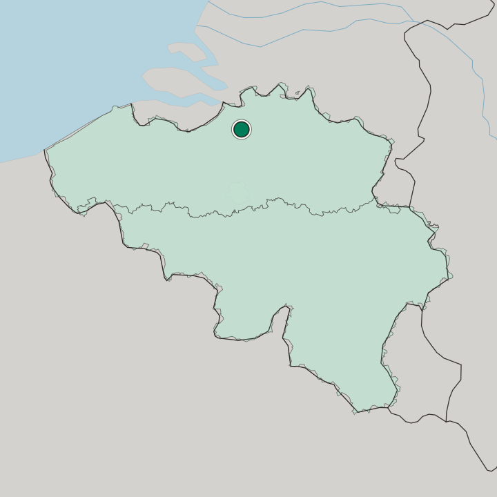 Map showing Antwerp — In Belgium