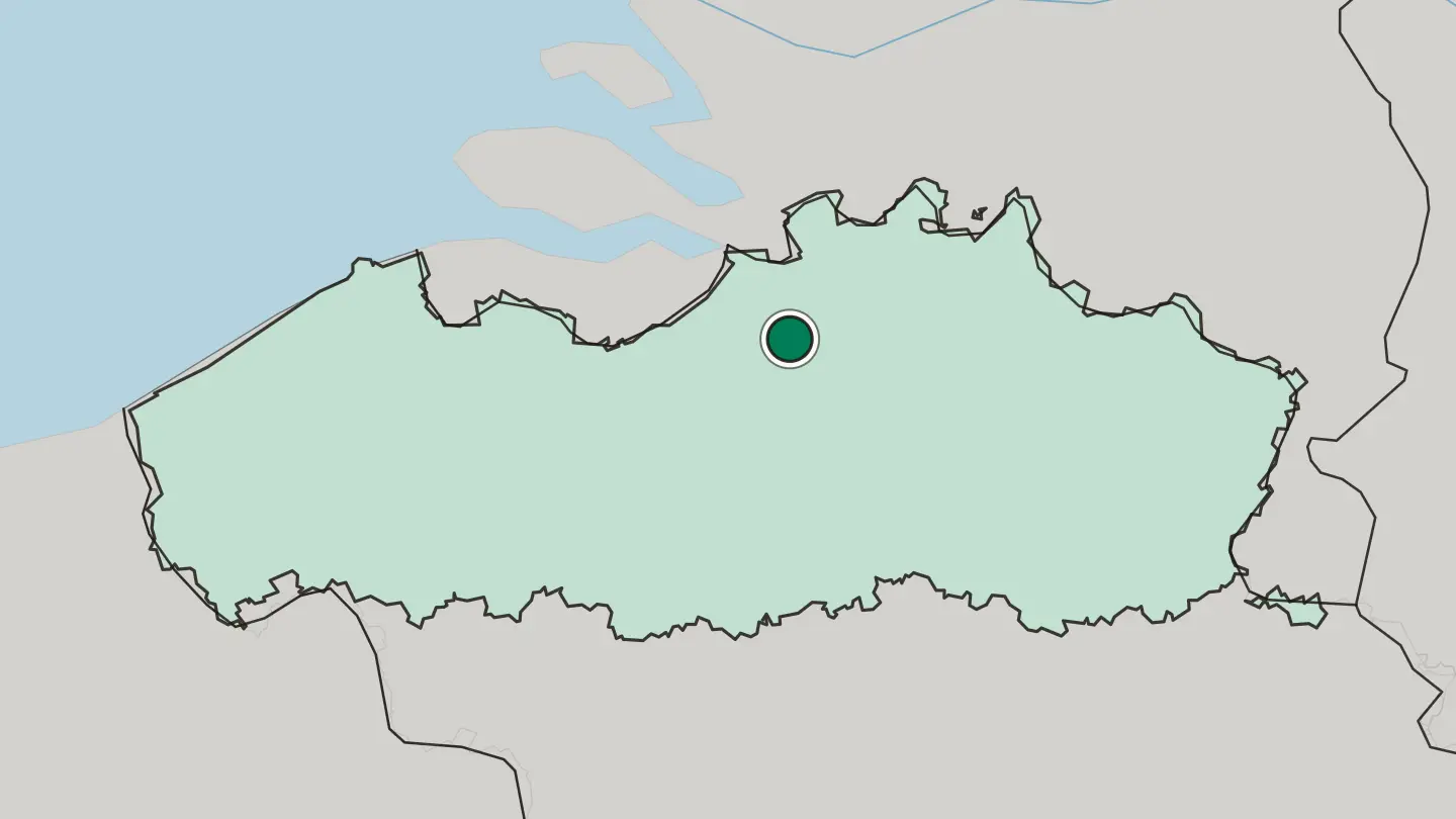 Map of Antwerp in Belgium