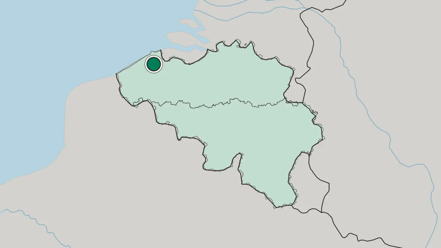 Map of Brugge in Belgium