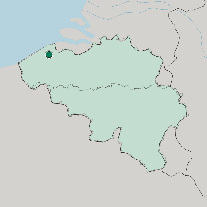 Map showing Brugge — In Belgium