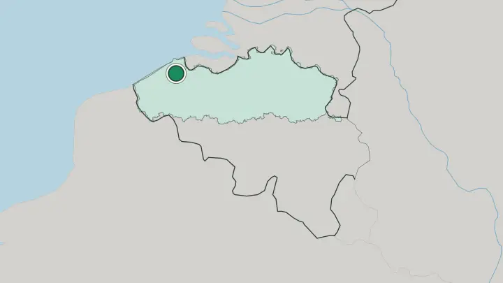 Map of Brugge in Belgium