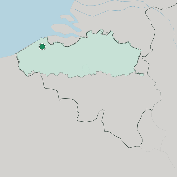Map showing Brugge — In Belgium