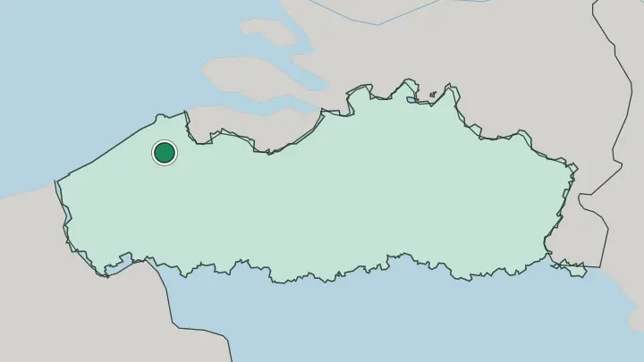 Map of Brugge in Belgium