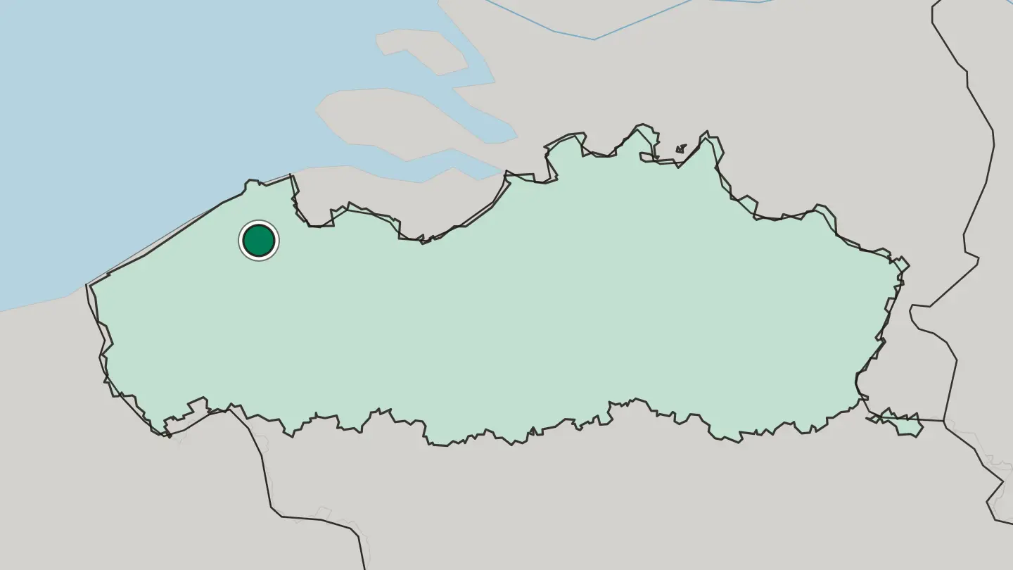 Map of Brugge in Belgium