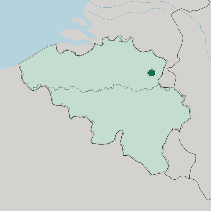 Map showing Genk — In Belgium