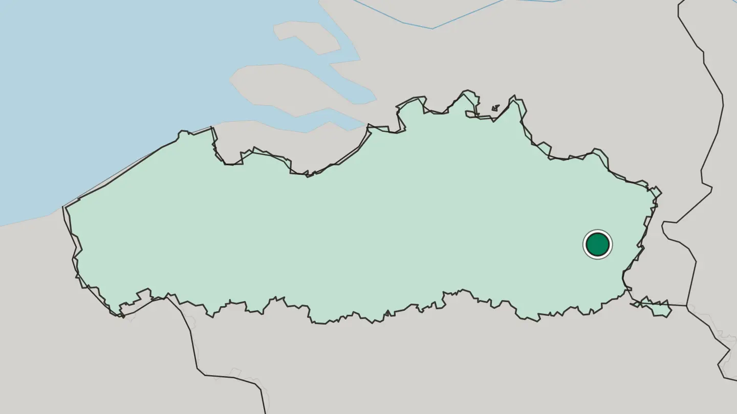 Map of Genk in Belgium