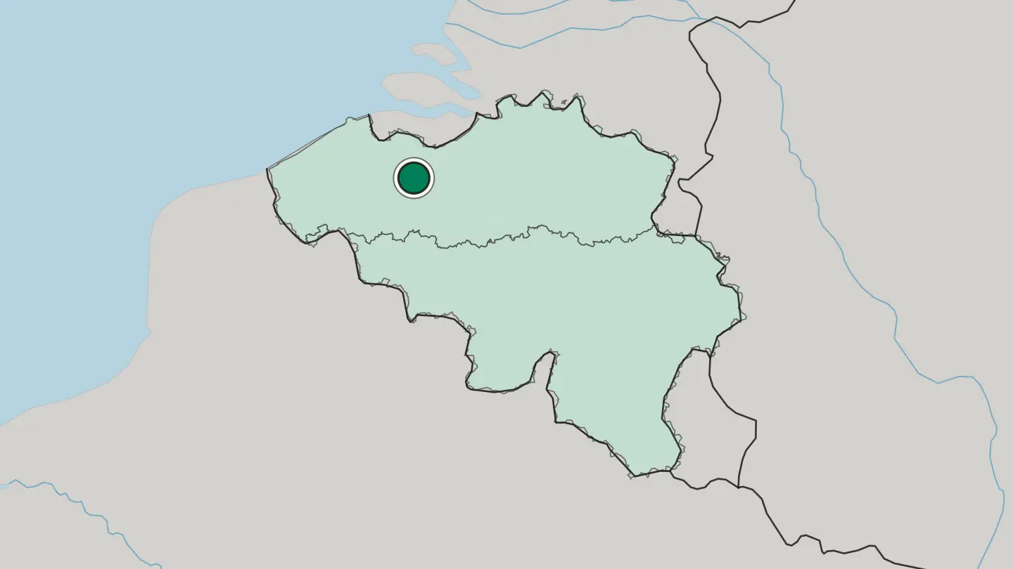 Map of Gent in Belgium