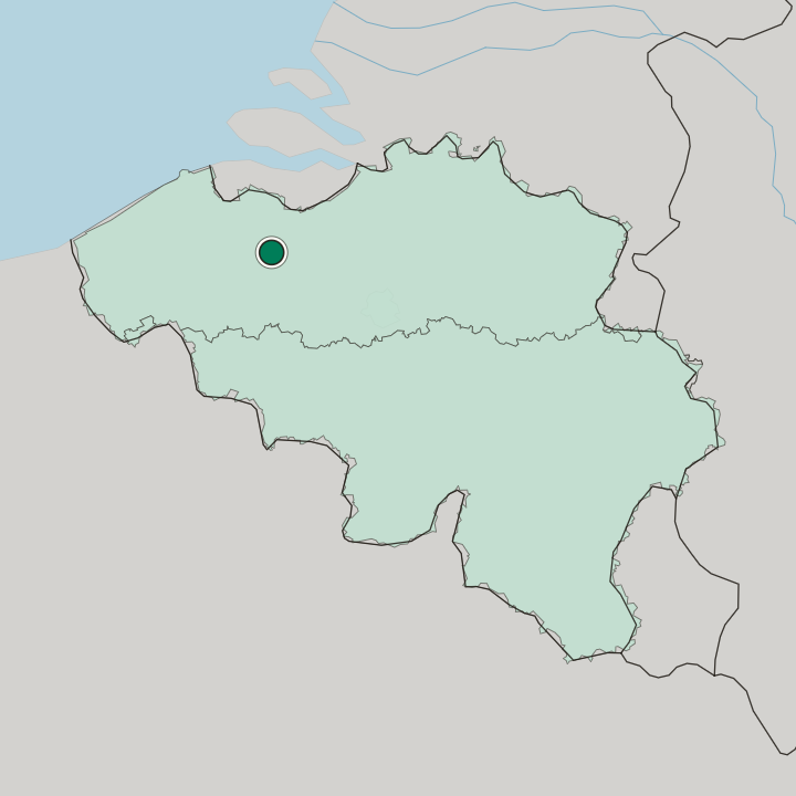 Map showing Gent — In Belgium