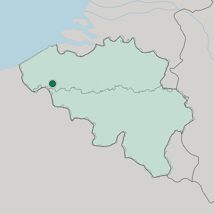 Map showing Kortrijk — In Belgium