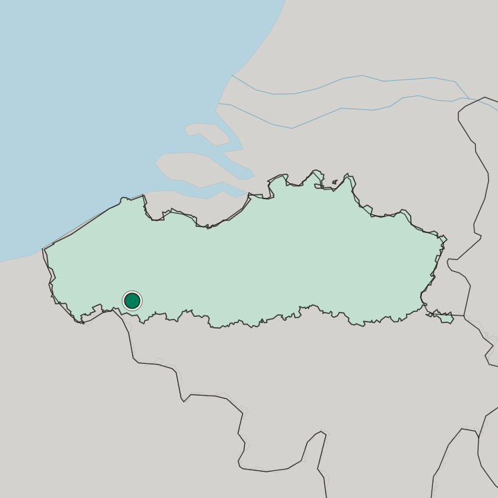 Map showing Kortrijk — In Flanders