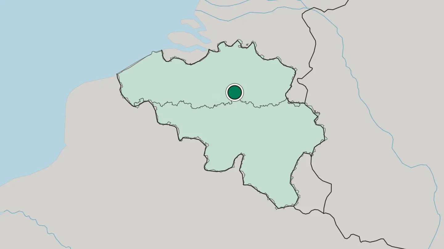 Map of Leuven in Belgium