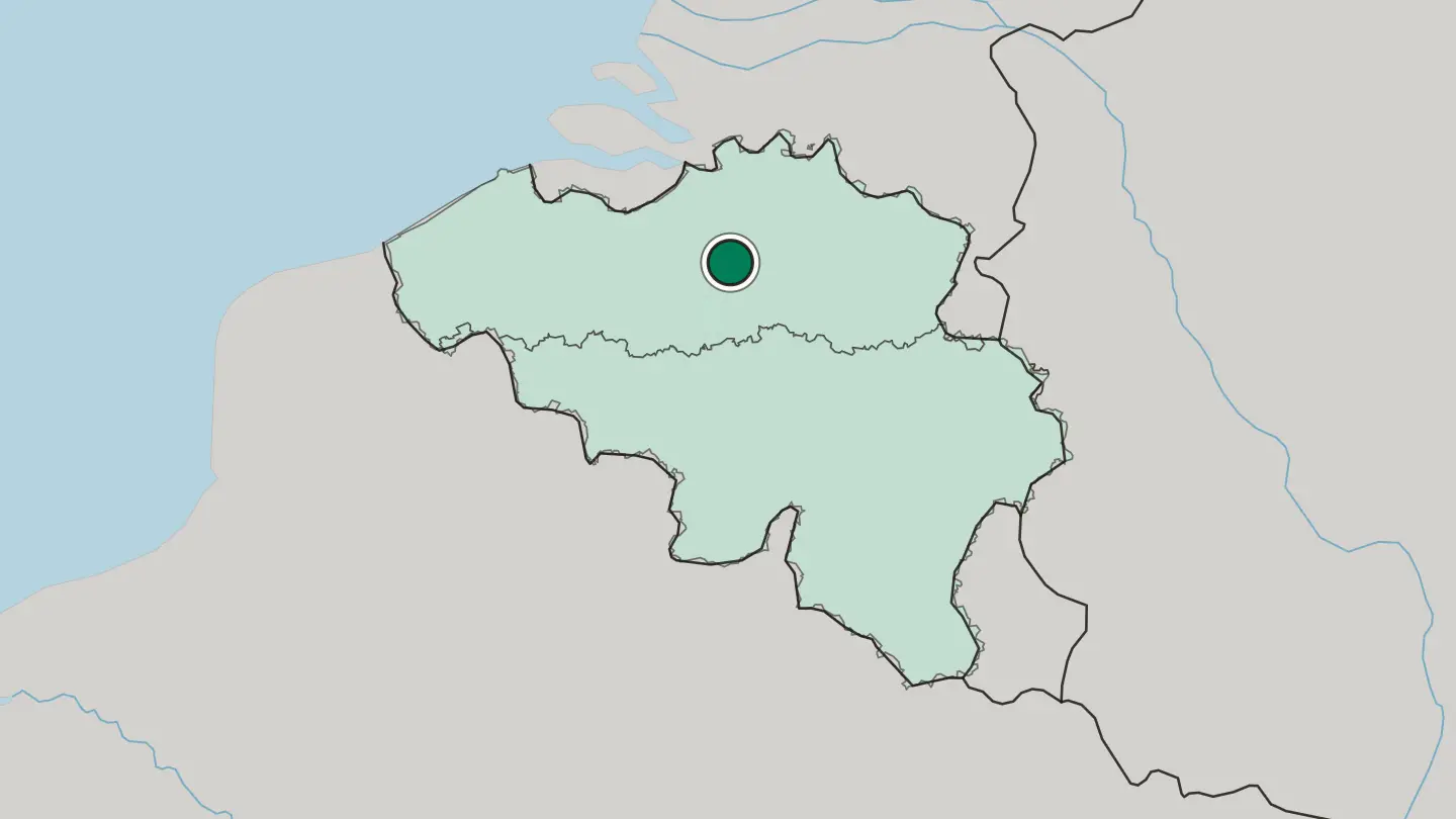 Map of Mechelen in Belgium